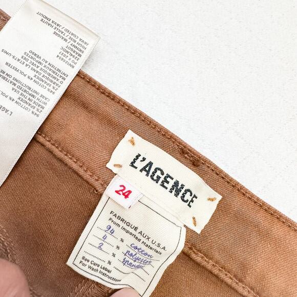 L'Agence Margot Skinny High Rise Java Coated Denim Jeans Size 24 - Picture 4 of 8